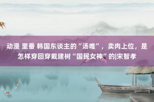 动漫 里番 韩国东谈主的“汤唯”，卖肉上位，是怎样穿回穿戴建树“国民女神”的|宋智孝