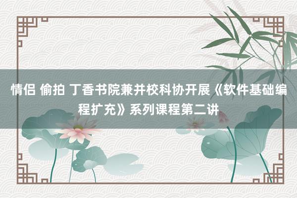 情侣 偷拍 丁香书院兼并校科协开展《软件基础编程扩充》系列课程第二讲